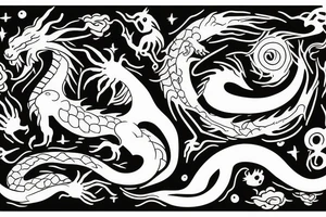 Dragon with a rabbit coexist tattoo idea