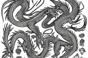 Dragon with a rabbit coexist tattoo idea