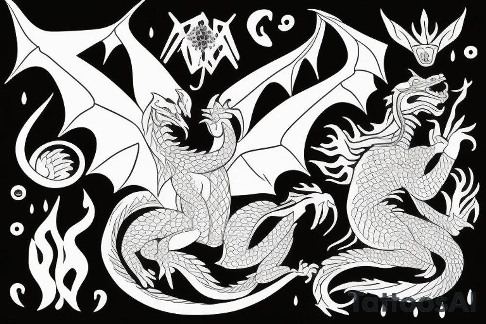 Dragon with a rabbit coexist tattoo idea