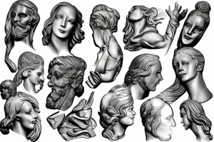 Statue creating a marble sculpture of himself tattoo idea