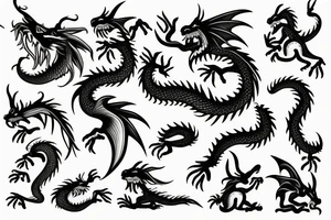 Dragon with a rabbit in love tattoo idea