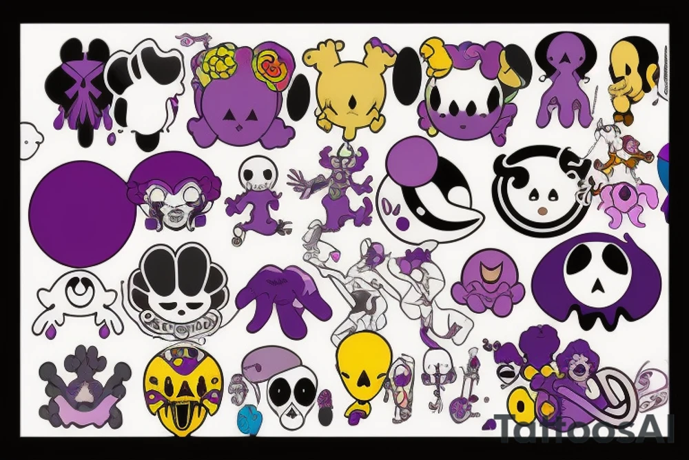 kiss,purple,Xoxo,Prince,bad,gold,alien tattoo idea