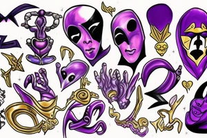 kiss,purple,Xoxo,Prince,bad,gold,alien tattoo idea