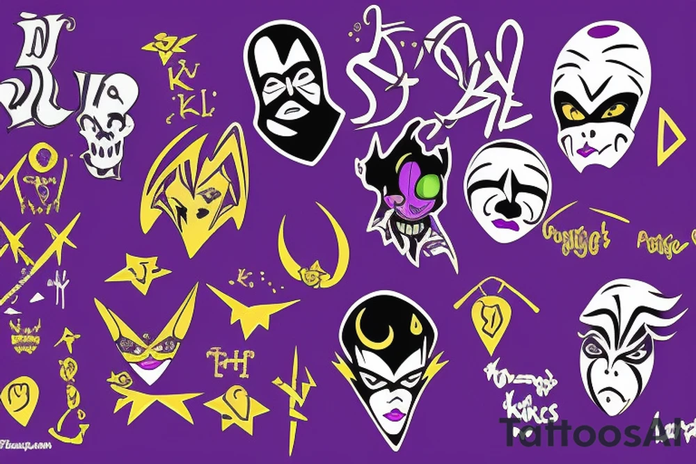 kiss,purple,Xoxo,Prince,bad,gold,alien tattoo idea