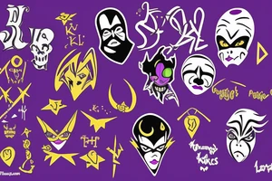 kiss,purple,Xoxo,Prince,bad,gold,alien tattoo idea