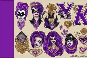 kiss,purple,Xoxo,Prince,bad,gold,diamonds tattoo idea