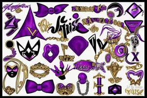 kiss,purple,Xoxo,Prince,bad,gold,diamonds tattoo idea