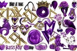 kiss,purple,Xoxo,Prince,bad,gold,diamonds tattoo idea