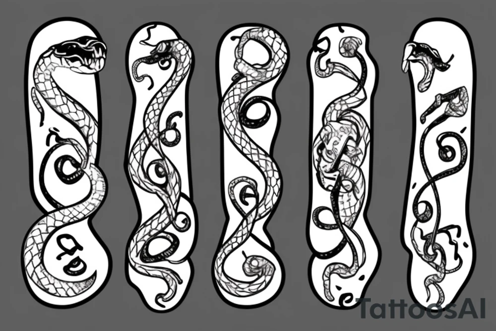 Snake with sword tattoo idea