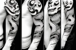 Oni mask with snake tattoo idea