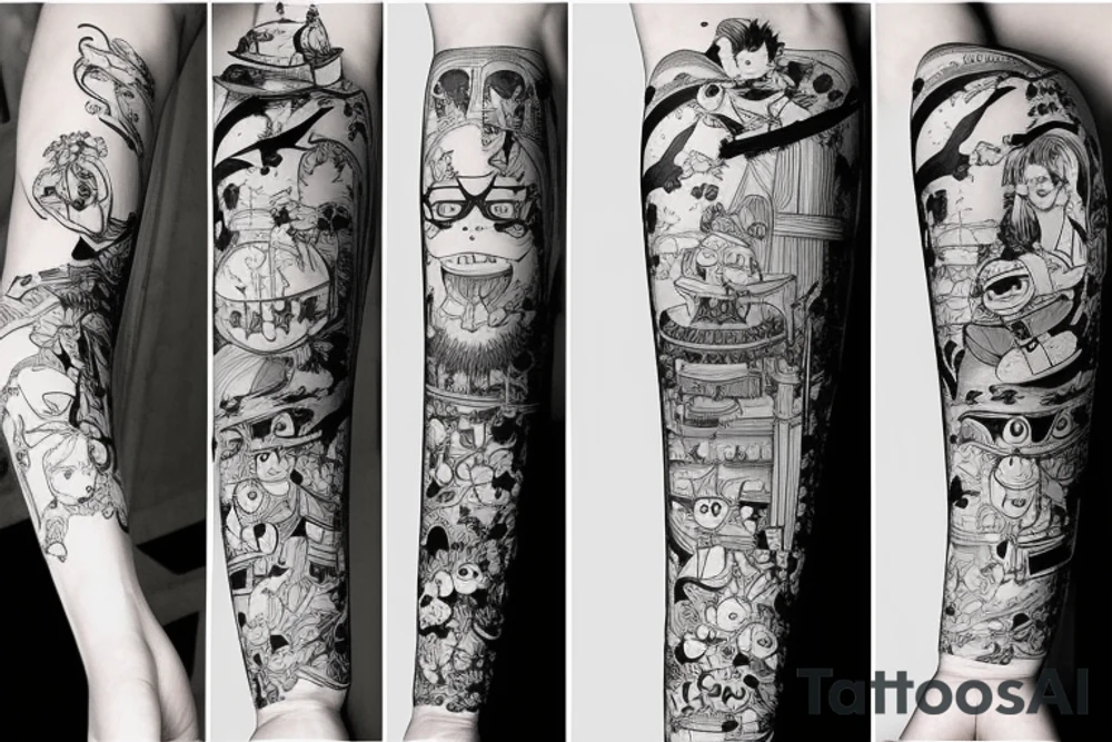 Les melies movie tattoo with spade design tattoo idea