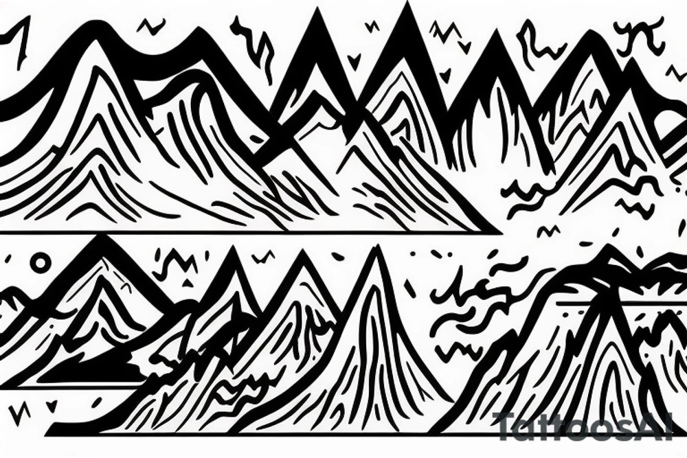 Mountain with lightning nature power tattoo idea