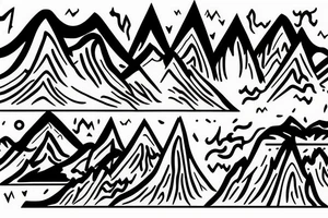Mountain with lightning nature power tattoo idea