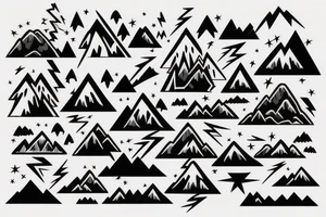 Mountain with lightning nature power tattoo idea
