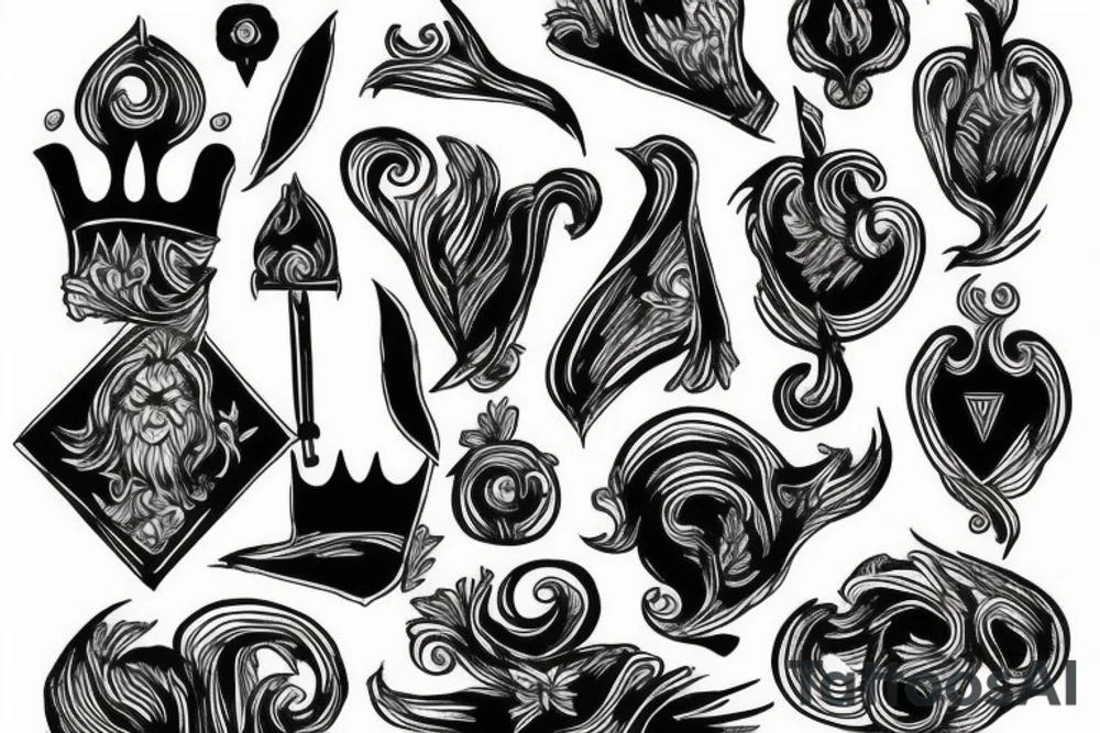 King of spades design tattoo idea
