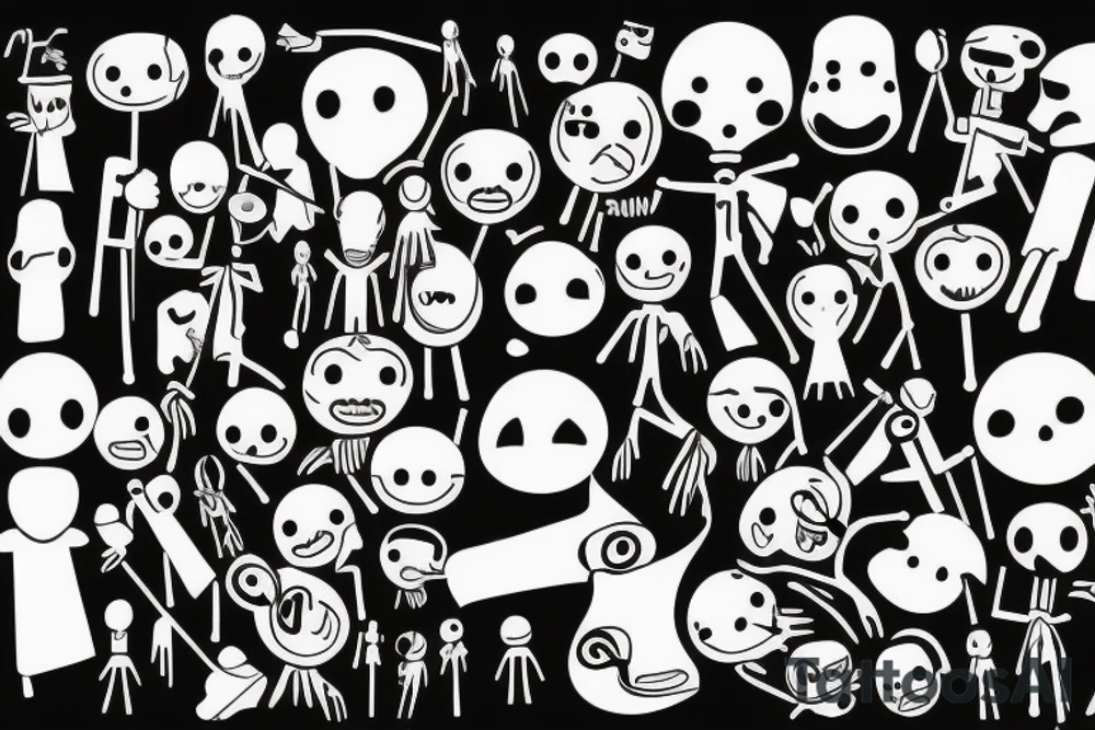 Stickmen having an arguement tattoo idea