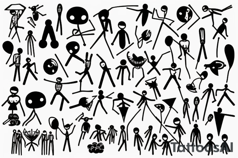 Stickmen having an arguement tattoo idea