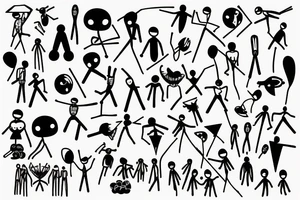 Stickmen having an arguement tattoo idea