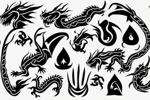 Dragon with spades tattoo idea
