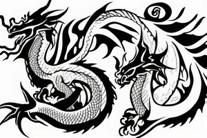 Dragon with spades tattoo idea