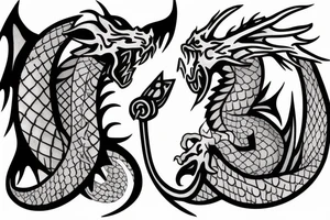 Dragon with spades tattoo idea