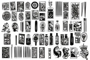 Black line drawn on in a paint brush style with Roman numerals tattoo idea