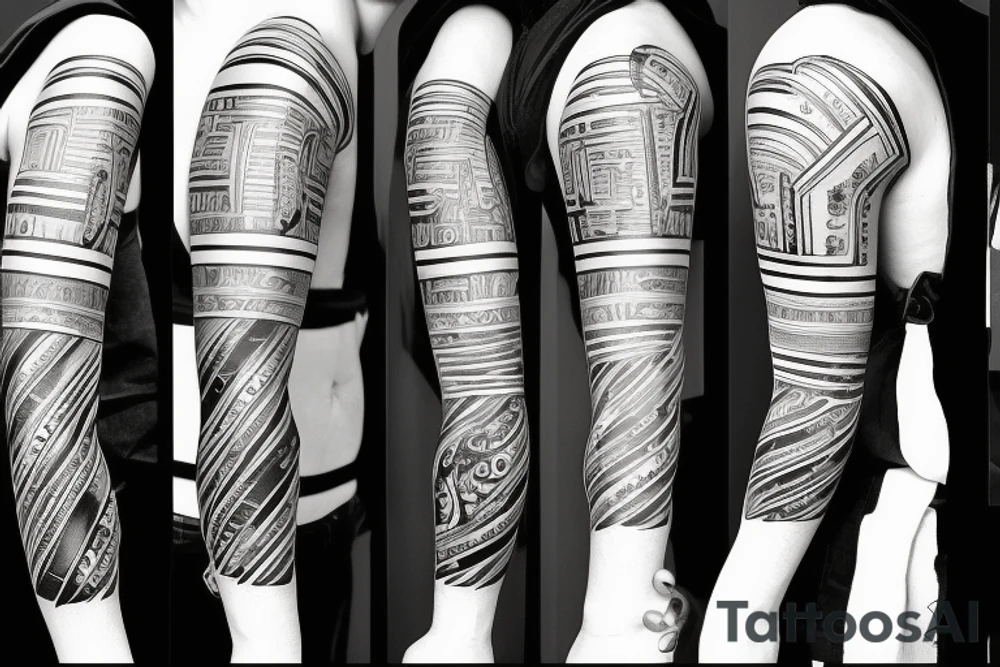 Black line drawn on in a paint brush style with Roman numerals tattoo idea Black line drawn on in a paint brush style with Roman numerals tattoo idea