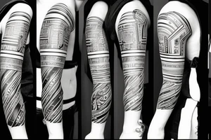 Black line drawn on in a paint brush style with Roman numerals tattoo idea