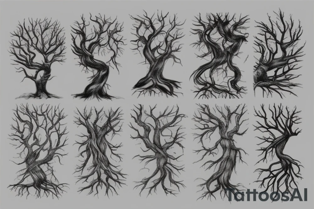 Life tree roots tattoo idea