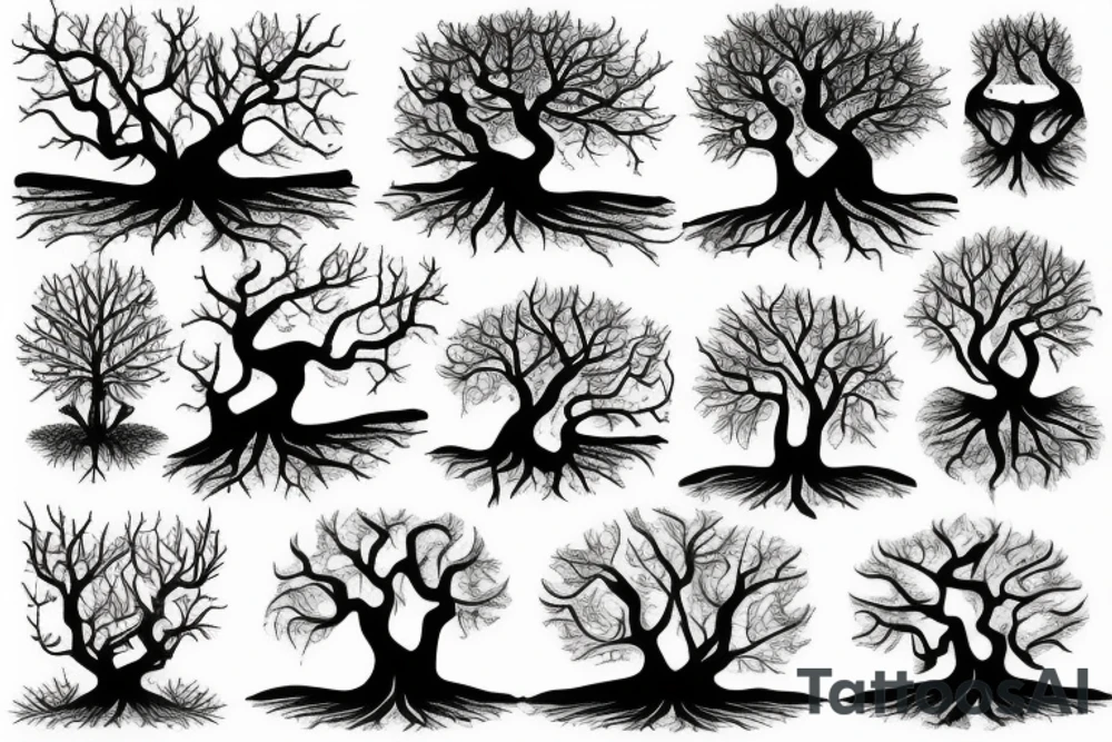 Life tree roots tattoo idea