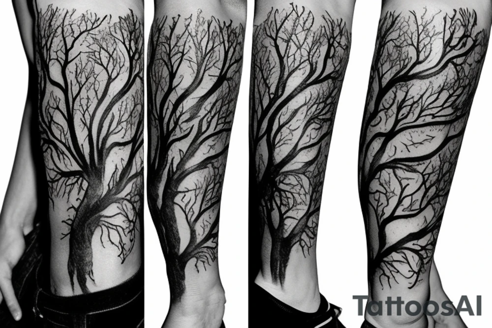 Life tree roots tattoo idea