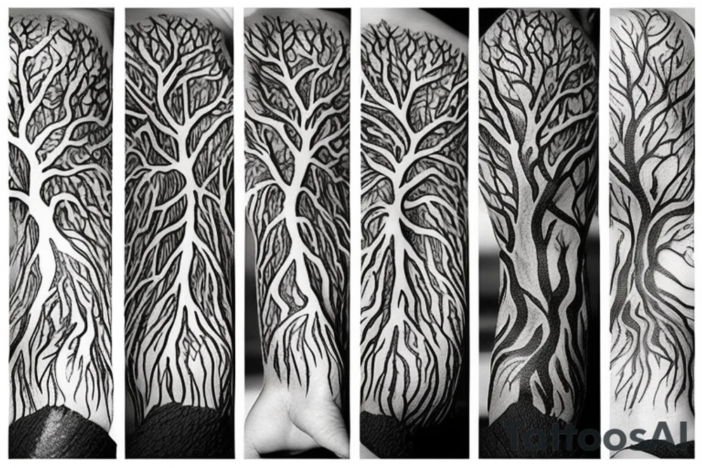Life tree roots tattoo idea