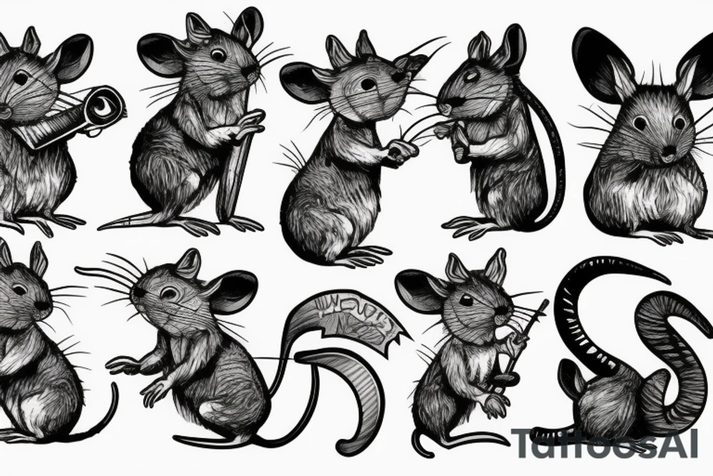 Punk rat tattoo idea