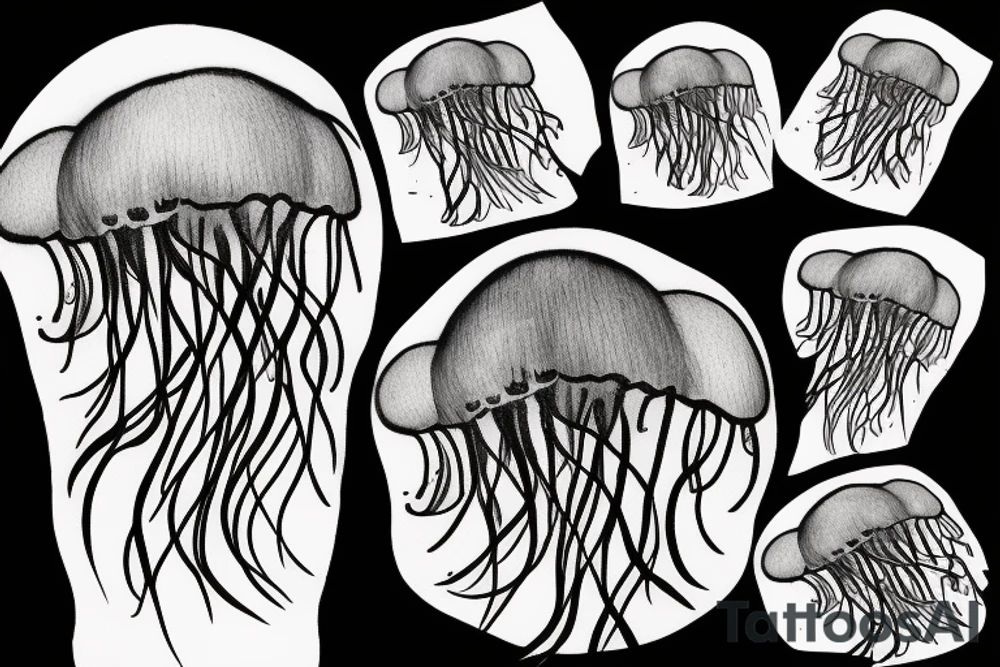 A jellyfish drawn with charcoal tattoo idea