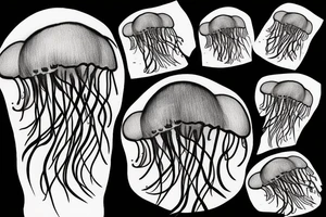 A jellyfish drawn with charcoal tattoo idea