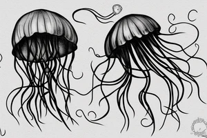 A jellyfish drawn with charcoal tattoo idea