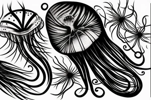 A jellyfish drawn with charcoal tattoo idea