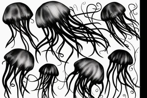A jellyfish drawn with charcoal tattoo idea
