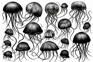A jellyfish drawn with charcoal tattoo idea