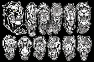 Football with lion And religion tattoo idea