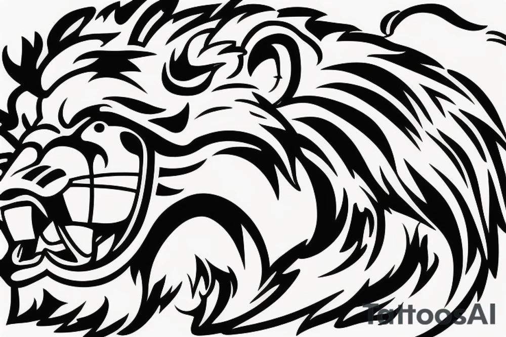 Football with lion And religion tattoo idea