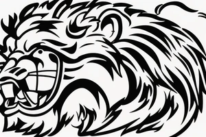 Football with lion And religion tattoo idea