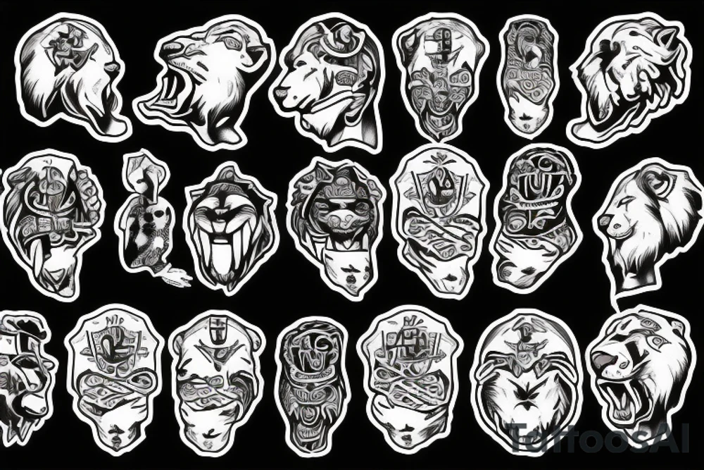 Football with lion And religion tattoo idea