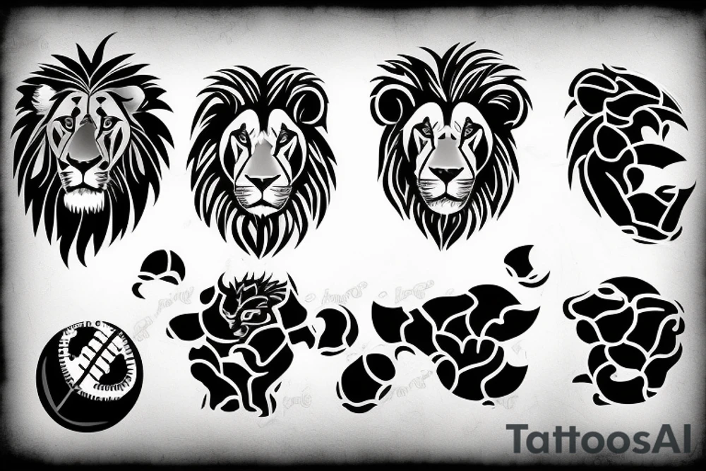 Football with lion tattoo idea
