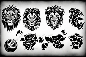 Football with lion tattoo idea