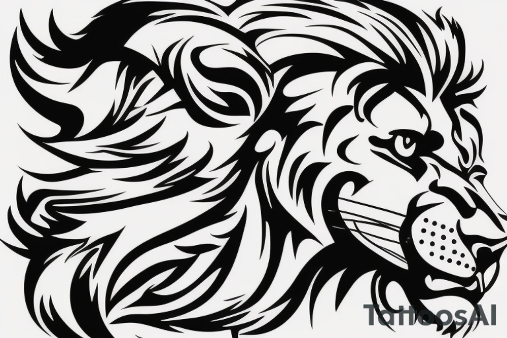 Football with lion tattoo idea