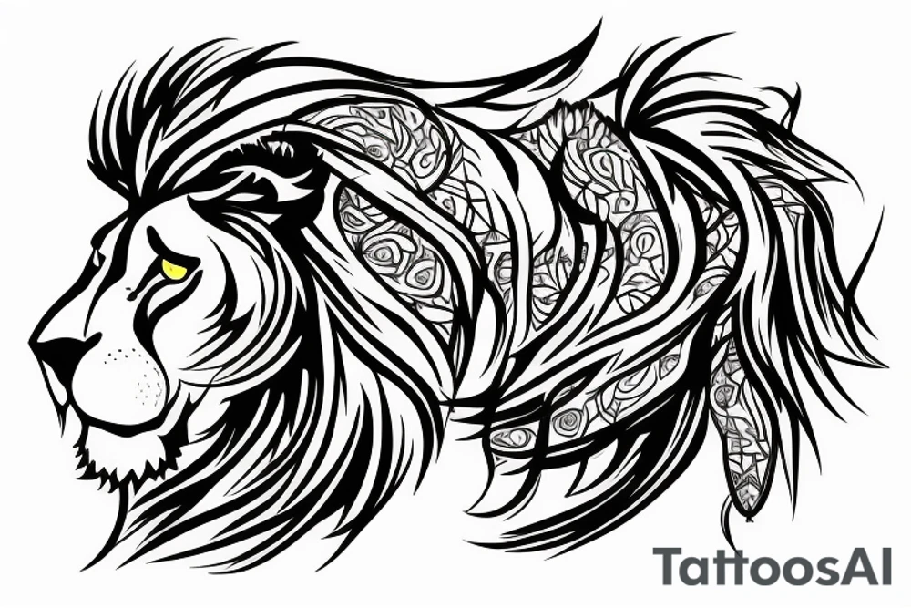Lion with the ball tattoo idea