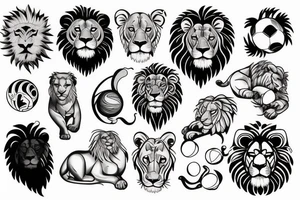 Lion with the ball tattoo idea