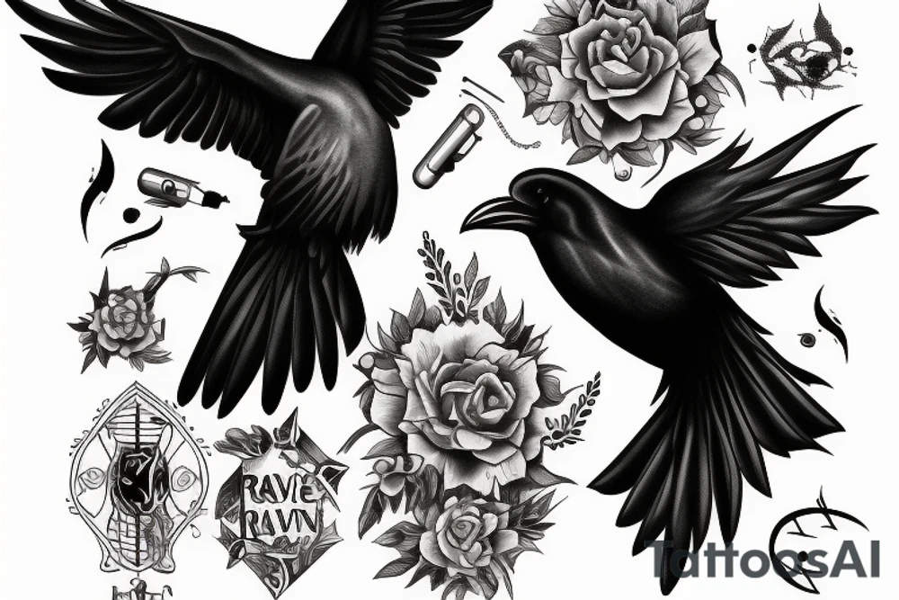 Raven music tattoo idea