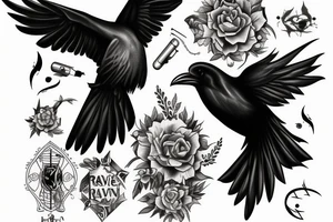 Raven music tattoo idea